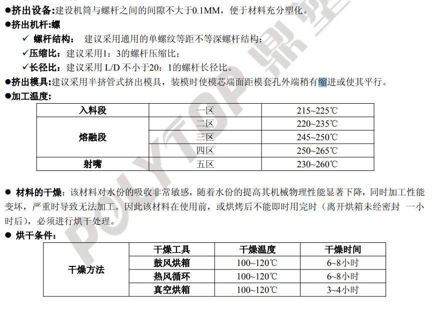 pa6改性尼龍材料產品的加工條件